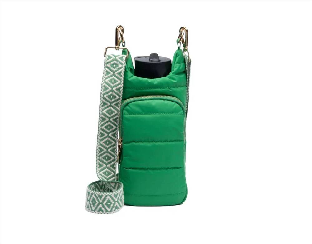 NEW WANDERFULL women's matte puffer hydrobag in kelly green